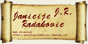 Janićije Radaković vizit kartica